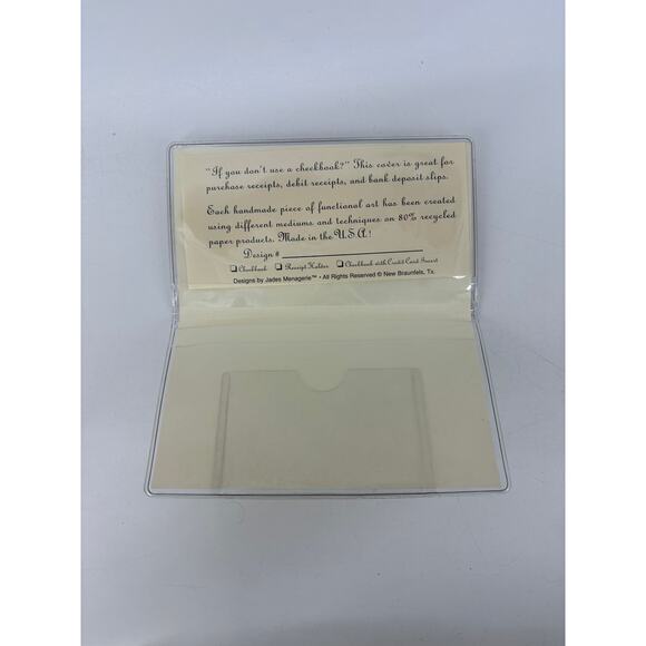 Diva Handmade Wallet Scarf Beads Cardstock Clear Checkbook Wallet - Picture 4 of 8